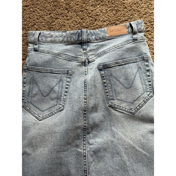 Show Me Your Mumu Long Denim Skirt Front Slit Light Wash Size 27 NWT - Picture 10 of 10